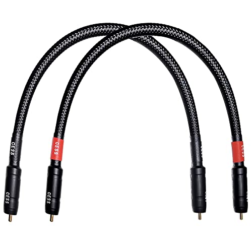 CNCESS Braided RCA Male to Male Stereo Cable, 1 ft, 2-Pack - size: 1 Foot