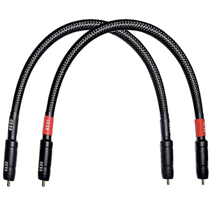 CNCESS Braided RCA Male to Male Stereo Cable, 1 ft, 2-Pack - size: 1 Foot