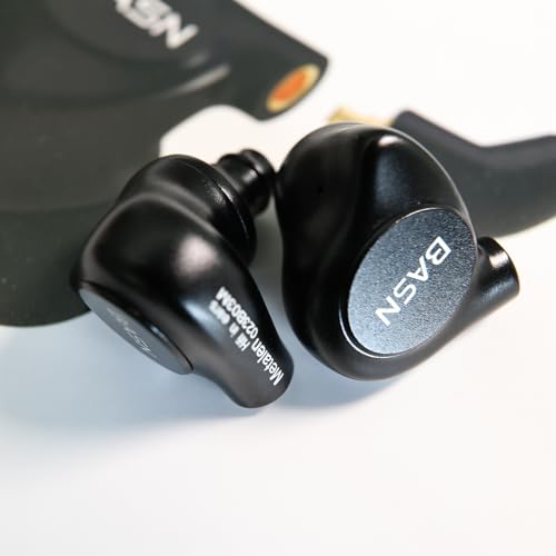 BASN Metalen 4 Drivers in-Ear Monitor Headphones, Wired Earbuds, Matt Black | 2BA+2DD Musicians Noise Isolating IEMs with Deep Bass, Two Detachable MMCX Cables with Case for Singers,Drummers,Bassists - color: Matte Black