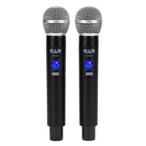 CAD Audio WX200 UHF Dual Handheld Microphone System | 2 Channels. 164 Feet Range, Metal Receiver, XLR and 14? Outputs, 10 Hr Battery - style: WX200