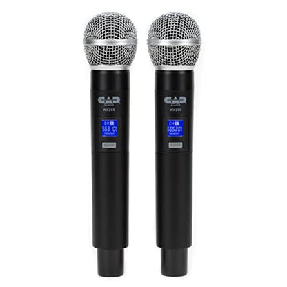 CAD Audio WX200 UHF Dual Handheld Microphone System | 2 Channels. 164 Feet Range, Metal Receiver, XLR and 14? Outputs, 10 Hr Battery - style: WX200