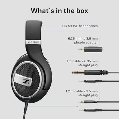 Sennheiser HD 599 SE Open-Back Wired Headphones,Comfortable Fit, Black | Premium Design, Balanced Audio, Comfortable Fit, Wired for Music - style: HD 599 SE