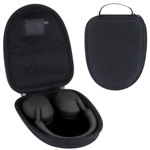 Case for Sony WH-1000XM6, WH-1000XM5, WH-1000XM4 Headphones | Hard Shell Shockproof, Mesh Bag Organizer, Lightweight Travel, fit for WH-1000XM3 Noise Canceling Headphones - color: Black Case, size: for WH-1000XM6, Double Mesh