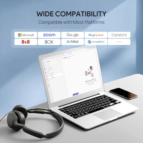 Yealink UH42 USB-C/A Wired Headset,AI Noise Cancelling Mic,in-Line Controls | Teams/Zoom Certified, Stereo Headphones,Plug & Play for Computer/Laptop/Phone,7ft Cable, Dynamic EQ, Call Center, Office,Home - color: Dual-Ear, size: USB-C/A