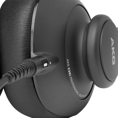 AKG Pro Audio K361 Wired, Over-Ear, Closed-Back, Light Weight, Foldable, Professional Recording Studio Headphones, Studio Monitor Mixing, Podcast, DJ Stereo Headsets, Black - style: K361