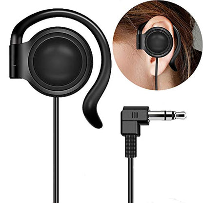 EXMAX Wired Single Headphones 3.5mm Left-Side Earphone One Ear Ear-Hook Headphone for EXD-101 ATG-100T Wireless Tour Guide Receiver Radio Podcast Laptop MP3 Ear Bud (Left-Side Earphone) - color: Left-side Earphone