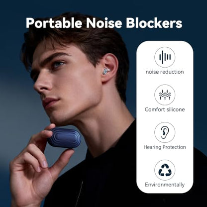 Ear Plugs for Sleeping, 35dB Reusable Soft Silicone Earplugs | Noise Cancelling Earbuds for Noise Reduction (35dB) Hearing Protection, 3D Oval Design for Side Sleepers, 2 Pairs (S + M/L)
