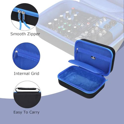 Tourmate Hard Storage Case Compatible for YAMAHA MG06X/MG06 6-Input/AG03/AG03 MK 2/AG06MK 2 Stereo Mixer, Protective Hard Shell Carrying Bag(CASE ONLY) (Black & Blue) - color: Black & Blue