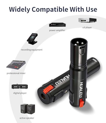 Lockable 1/4 TRS Female to 3Pin XLR Male Audio Adapter, Balance Locking 6.35mm to XLR Adapter for Microphones, Mixing Consoles, and Power amplifiers-2 Pack Black - color: Black