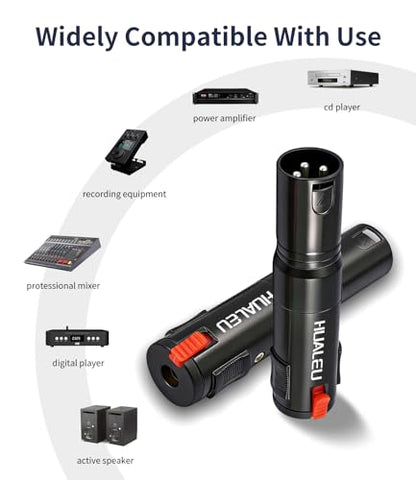 Lockable 1/4 TRS Female to 3Pin XLR Male Audio Adapter, Balance Locking 6.35mm to XLR Adapter for Microphones, Mixing Consoles, and Power amplifiers-2 Pack Black - color: Black