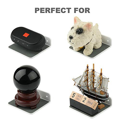 Wall Shelf Speaker Mount, Small Wall Shelf for Speaker, Webcam, Cell Phones, Acrylic Floating Shelf (White) - color: White