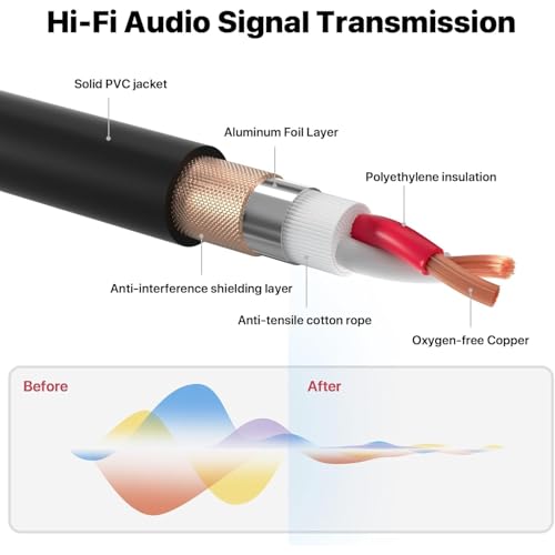 3.5mm to XLR Cable 10FT, Unbalanced 1/8 Mini Jack TRS Stereo Male to XLR Female Microphone Audio Cable, 24K-Gold-Plated Contacts for The cleanest Sound Experience - size: 10FT, style: 3.5 to XLR Female