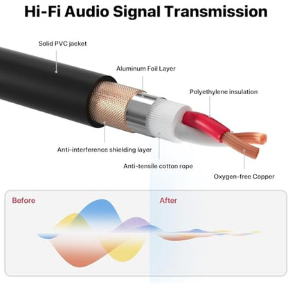 3.5mm to XLR Cable 10FT, Unbalanced 1/8 Mini Jack TRS Stereo Male to XLR Female Microphone Audio Cable, 24K-Gold-Plated Contacts for The cleanest Sound Experience - size: 10FT, style: 3.5 to XLR Female