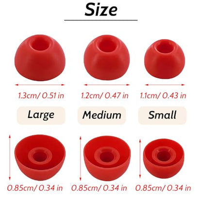 Silicone Tips Replacement Earbuds Tips for Beats Studio Buds/Fit Pro Ear Tips Eartip Fit in The Charging Case Ear Covers, S/M/L, 6 Pairs, Red - color: Red