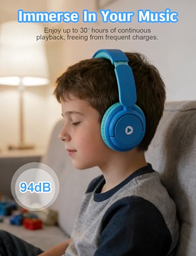 Kids Wireless Headphones,Toddler Headphone Bluetooth, Foldable with Built-in Mic, Headphones for Kids Toddler teenger Cell Phones TV Tablet School Network Office uses (Blue Green) - color: Blue Green