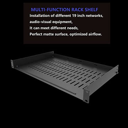 1U Vented Rack Shelf Universal Rack Tray No Lip 12 inch Depth | for 19 Inches Network Cabinet or Server Rack, Metal, Disassembled (12 Inches Deep) - size: 12 Inches Deep