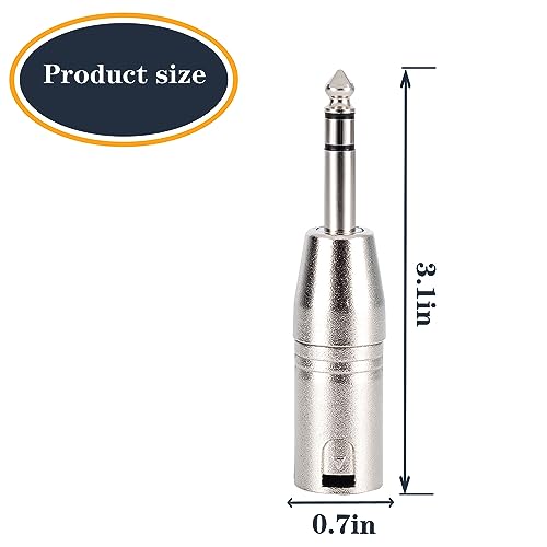 LanSenSu 4-Pack XLR Male to 1/4" TRS Adapter, Balanced Female XLR to Quarter Inch 6.35mm Male Adapters - style: XLR Male to 1/4" TRS Adapter
