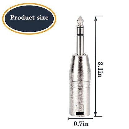 LanSenSu 4-Pack XLR Male to 1/4" TRS Adapter, Balanced Female XLR to Quarter Inch 6.35mm Male Adapters - style: XLR Male to 1/4" TRS Adapter