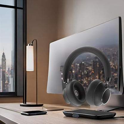 Active Noise Cancelling Headphones, Bluetooth 5.3 Over Ear Wireless Headphones with 40mm HiFi Drivers, CVC8.0 Mic, 50H Playtime, Protein Leather Comfort Earpads for Travel, Office (Black 2) - color: BLACK 2