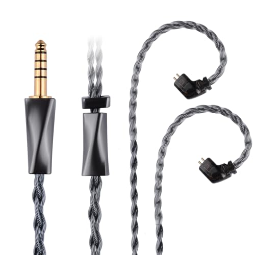 FAAEAL IEM Cable,Monocrystalline Copper Silver Plated Cable,QDC-C Pin in Ear Monitor Cords for K&Z ZS10 PRO ZSX ZSN TRN MT1 etc Recessed 2pin 4.4mm Plug 4.2ft - style: 4.4mm Plug