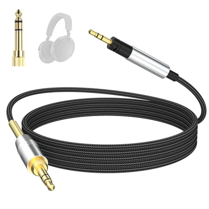 Momentum 3 Cable for Sennheiser Momentum 4/2, HD1 On-Ear, HD 400S, HD 450BT | 2.5mm to 3.5mm Cable with 6.35mm Adapter for Sennheiser PXC 550, PXC 550-II, ACCENTUM Plus Headphones, PC, MP3, PS4, Xbox One