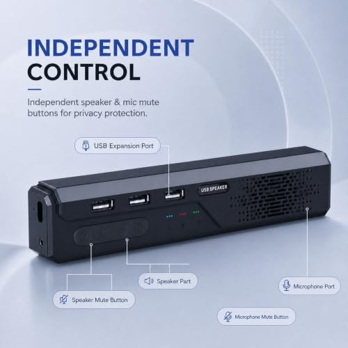 3 in 1 USB Wired Speaker with Microphone,Conference Speakerphone for PC & Laptop,360° Voice Pickup, Plug and Play, Computer Speaker for Zoom, Teams, Skype, Home Office & Online Meetings - style: Retro