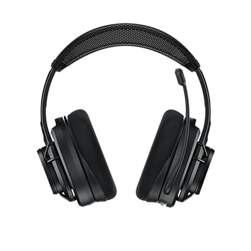 Turtle Beach Atlas Air Wireless Open-Back Headset for PC, PS5, PS4, Mobile | PlayStation, 24-Bit High-Fidelity Audio, Adjustable Mic, Rechargeable 50-Hr Battery, Memory Foam Cushions, Lightweight, Black