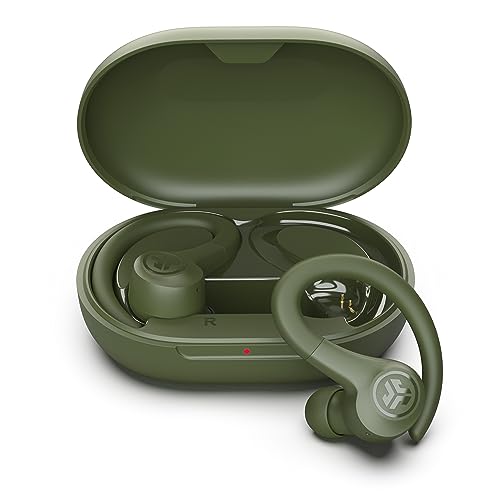 JLab Go Air Sport, Wireless Workout Earbuds Featuring C3 Clear Calling, Secure Earhook Sport Design, 32+ Hour Bluetooth Playtime, and 3 EQ Sound Settings (Green) | Wireless Sports Headphones, EQ3 Sound Sweatproof Sports Earphone, Wireless Headphones - col