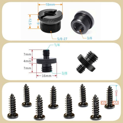 Camera Wall Mount Flange with 3/8" to 5/8" Microphone Desktop Mounts - size: 1