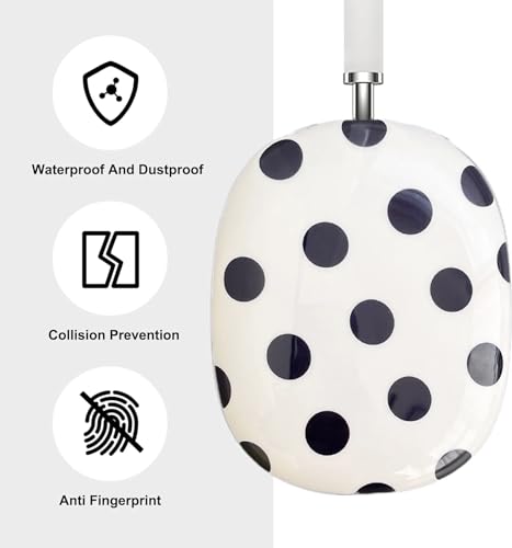Case Compatible with AirPods Max Headphones, Soft TPU Cute Polka Dots Pattern Anti-Scratch Protective Ear Cup Covers Headphone Cases for Woman Kids - color: polka dots