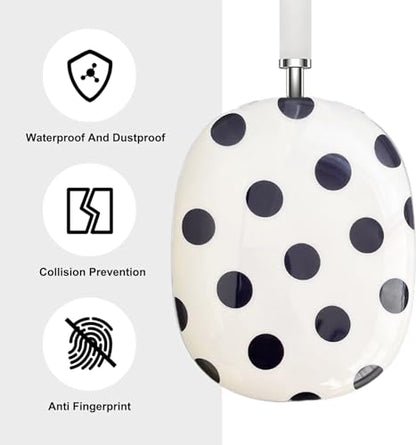 Case Compatible with AirPods Max Headphones, Soft TPU Cute Polka Dots Pattern Anti-Scratch Protective Ear Cup Covers Headphone Cases for Woman Kids - color: polka dots