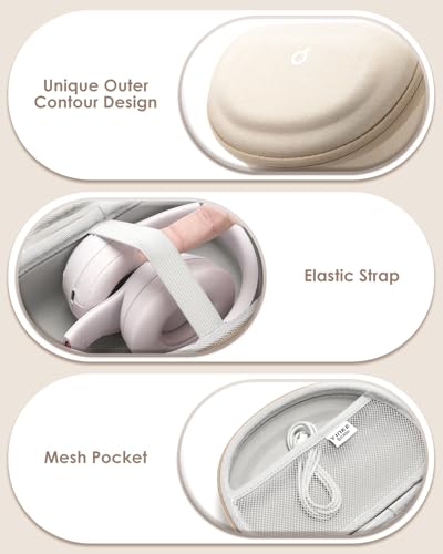 Hard Headphone Case for Beats/Skullcandy/JBL Tune/Bose/JLab/BERIBES/TOZO - color: Beige