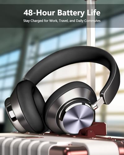 Wentronic Y03 Bluetooth Headphones Wireless Active Noise Cancelling Over Ear Headphones 48 Hours Playtime High Sound Quality 6 EQ Music Mode Headphones with Soft Ear Cushion - Grey - color: Grey