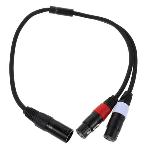 HOMSFOU 0.5m XLR Audio Splitter Cable Male to Dual Female Balanced Microphone Patch Cord with Efficient Signal Conversion and Plug and Play for Studio and Performance Use