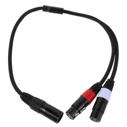 HOMSFOU 0.5m XLR Audio Splitter Cable Male to Dual Female Balanced Microphone Patch Cord with Efficient Signal Conversion and Plug and Play for Studio and Performance Use
