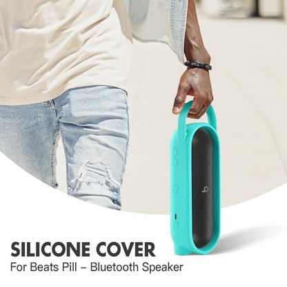 Silicone Cover for Beats Pill Portable Bluetooth Speaker Storage Bag Speaker Holder Travel Bag (Mint Green) - color: Mint Green