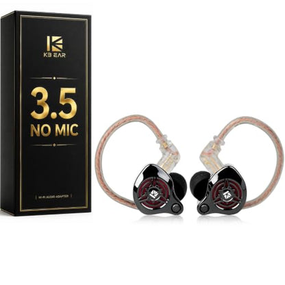 2026 Latest erabuds,KBEAR BK1 Wired Gaming Earbuds,10mm Single DD in Ear Monitor,HiFi Headset Wired Earbuds IEM Earphones with Detachable Cable for Gaming/Music/Video (Black, 3.5 no mic) - color: E