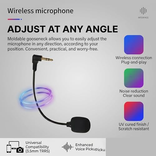 Miniature Lavalier Microphone with Flexible Gooseneck, 3.5mm Plug for Laptop, Desktop, Video Conferencing & Streaming - size: 3.5mm