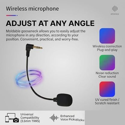 Miniature Lavalier Microphone with Flexible Gooseneck, 3.5mm Plug for Laptop, Desktop, Video Conferencing & Streaming - size: 3.5mm