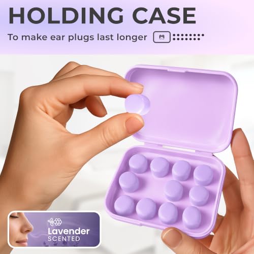 Peace&Quiet PQ Wax Ear Plugs for Sleeping, Swimming - 15 Soft Noise Cancelling Silicone Gel Wax Earplugs for Sleep and Swimmers, Ear Protection with Sound Blocking Level of 32 Db, Lavender - color: Lavender