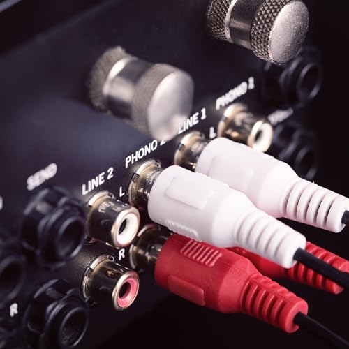 RCA Cable 25ft,2RCA Male to 2RCA Male,Audio Stereo Subwoofer Cable [Hi-Fi Sound] Auxiliary Audio Cord for Home Theater, HDTV, Amplifiers, Hi-Fi Systems,Speakers and etc - size: 25ft
