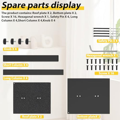 Universal Speaker Stand Pair, Height Adjustable Speaker Stand 16.7"-29.3" | Floor Speaker Stands Support 110lbs Double Tubes Heavy Duty Bookshelf Speaker Stands with Non-Slip Pad for Home Theater