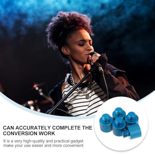 ibasenice 5pcs 3/8 to 1/4 Inch All-Metal Mic Stand Screw Adapter Set for Microphone Stand Mounts and Tripod Thread Conversion
