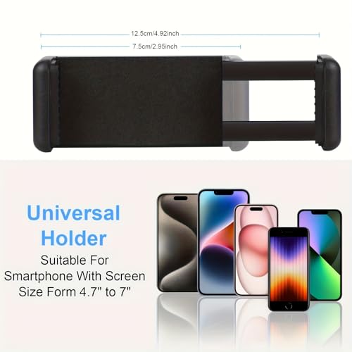 Phone Holder for Microphone Stand, Adjustable Mic Music Stand Phone Holder for Mobile Phones, Rotatabe Phone Mic Stand Mount Compatible with for All iPhone, Android Cell Phone
