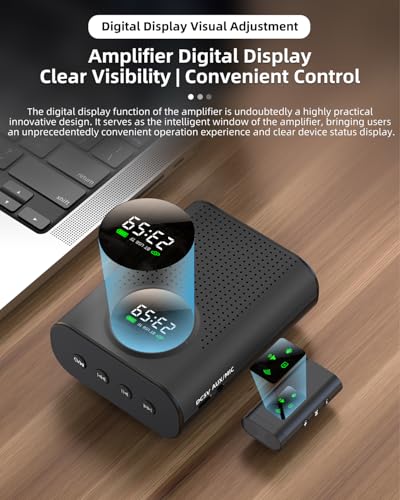 S67 Voice Amplifier Wireless Microphone Dual for Teachers Classroom Rechargeable, Mini Lavalier Lapel Mic, Portable Speaker PA System with LED Display for Class, Tour Guide, Coaches, Black - color: Black 2 Mics