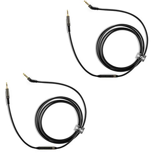 Mr Rex 2.5mm to 3.5mm Audio Aux Cable Headphone Replacement Audio Cable Cord Wire with in Line Mic Volume Control for Bose 700 QuietComfort QC45 QC35II QC35 QC25, JBL E45BT E55BT E65BTNC(2-Pack, 5FT) - size: 5ft / 1.5m (2-Pack)