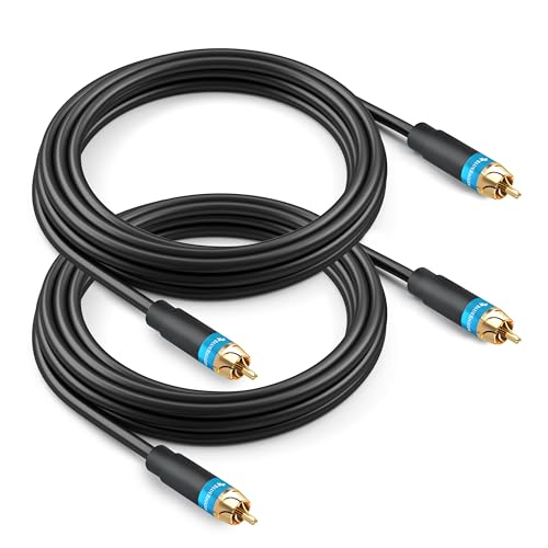 BlueRigger Subwoofer Cable 6FT 2PK (Dual Shielded RCA Cables for Subwoofer) - size: 6FT
