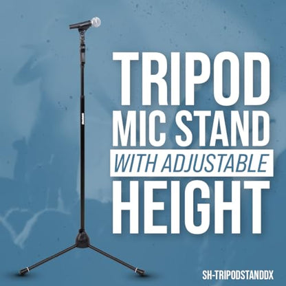 Shure by Gator Deluxe Tripod Mic Stand with Pistol Grip One-Handed Clutch; (SH-TRIPODSTANDDX) - style: Deluxe Clutch