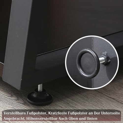 Multimedia Storage Cabinet for HiFi Rack, Wooden & Metal Audio Video Shelf, Waterproof Open Desktop Amplifier Rack with Adjustable Feet for Living Room & Bedroom Audio System(Teak,3-Schicht)