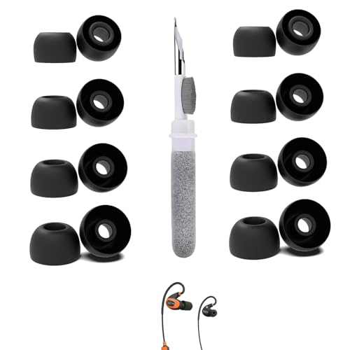 8 Pairs Replacement Ear Tips Compatible with ISOtunes IT-21, with 3 in 1 Cleaner Kit, Silicone Ear Tips (XS/S/M/L)